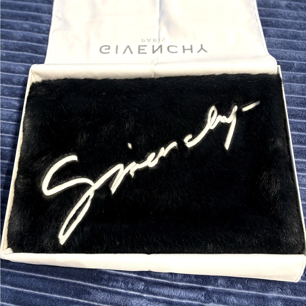 Givenchy Faux Fur Logo Pouch Wristlet